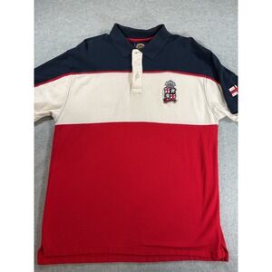 England Hustle and Heart Mens XL Polo Shirt Colorblock Cotton 2288